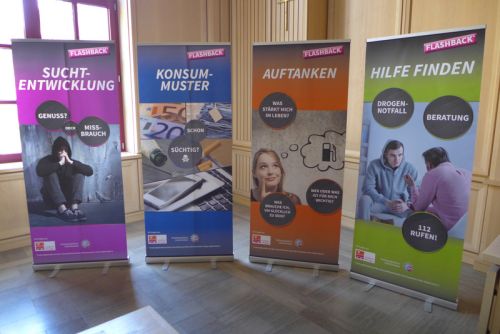 Rollups der einzelnen Stationen von "Flashback". Foto: Polizei